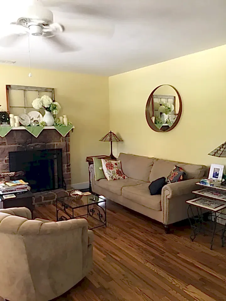 living area with fireplace and seating