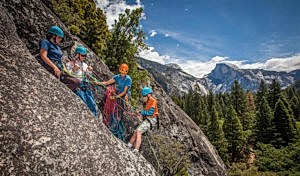 Family rock climbing with the Yosemite Mountaineering School
